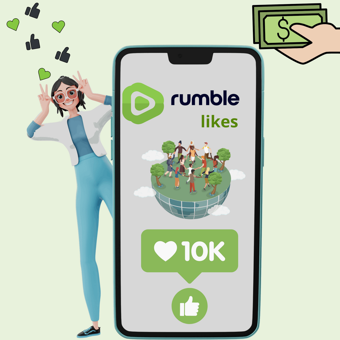 Rumble likes engagement graphic