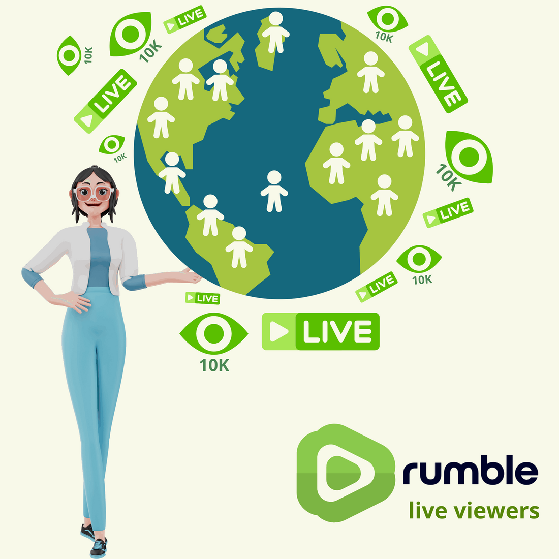 Rumble live viewers versus replay views graphic